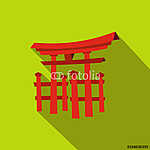 Lebegő Torii kapu, Japán ikon, lapos stílus (id: 9364) vászonkép