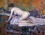 Henri de Toulouse Lautrec: Térdelő női akt (id: 1165) tapéta