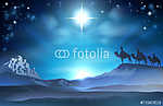 Karácsonyi születésű csillag és bölcsek vászonkép, poszter vagy falikép