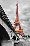 Eiffel-torony monokróm és piros vászonkép, poszter vagy falikép