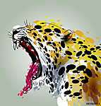 vektoros illusztráció zúgó Jaguar vászonkép, poszter vagy falikép
