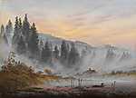 Erdő reggeli ködben vászonkép, poszter vagy falikép