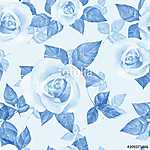 Delicate roses 3. Hand drawn watercolor floral seamless pattern vászonkép, poszter vagy falikép