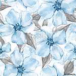 Floral seamless pattern 5. Watercolor background with delicate f vászonkép, poszter vagy falikép