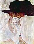 Egon Schiele: A fekete kalap (id: 2468) falikép keretezve