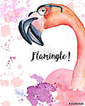 Watercolor pink Flamingo in glasses vászonkép, poszter vagy falikép