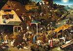 Pieter Bruegel the Elder: Bolond világ (Flamand közmondások) (id: 19269) vászonkép