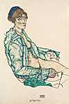 Egon Schiele: Női fél-akt kék fejkötővel (id: 3070) tapéta