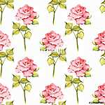 Floral seamless pattern. Watercolor background with roses 2 vászonkép, poszter vagy falikép