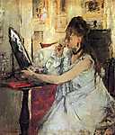 Berthe Morisot: Arcát púderező fiatal nő (id: 1971) falikép keretezve