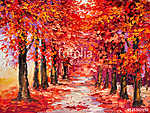 Színes őszi fák festmény vászonkép, poszter vagy falikép