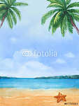 A trópusi tengerpart csillaggal vászonkép, poszter vagy falikép