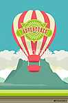 Léggömb repülés vintage reklám vászonkép, poszter vagy falikép