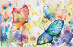 Pillangók, vízfestés stilusban vászonkép, poszter vagy falikép