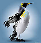 vektoros illusztrációja egy pingvin vászonkép, poszter vagy falikép