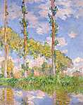 Claude Monet: Nyárfák napsütésben (1891) (id: 2977) többrészes vászonkép