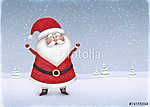 A Santa Claus akvarellje vászonkép, poszter vagy falikép