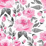 Floral seamless pattern. Watercolor background with flowers and  (id: 14078) tapéta