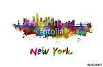 New York skyline in watercolor vászonkép, poszter vagy falikép