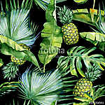 Trópusi levelek és ananászok vászonkép, poszter vagy falikép