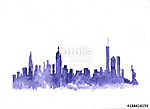 Watercolor skyline of new york city in USA vászonkép, poszter vagy falikép