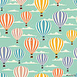 Csíkos hőlégballonok vintage stílusban vászonkép, poszter vagy falikép