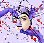 Conceptual modern poster: plastic surgery of the face. . vászonkép, poszter vagy falikép
