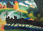 Robert Delaunay: Vasút Murneaunál (id: 19481) többrészes vászonkép