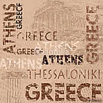 Tipográfiai plakáttervezés Görögországgal (id: 5082) falikép keretezve
