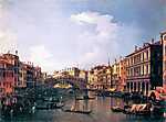 Canaletto: A Rialto híd, délről nézve (id: 982) falikép keretezve