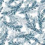 Watercolor seamless pattern with fir tree branches 2 vászonkép, poszter vagy falikép