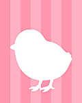 DIY - Húsvéti kiscsibe, rózsaszín csíkos háttérrel vászonkép, poszter vagy falikép