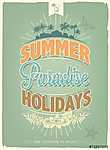 Vintage nyári vakáció vektoros háttér tipográfiai vászonkép, poszter vagy falikép