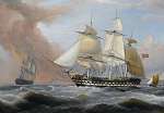 A Kelet-indiai Társaság hajója Dover fehér szikláival a háttérben vászonkép, poszter vagy falikép