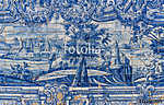 Ceramic Azulejos in Porto cathedral - Portugal vászonkép, poszter vagy falikép