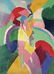 Robert Delaunay: Nő esernyővel (id: 21386) többrészes vászonkép