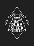 Eat, Play, Sleep, Repeat (fekete, rombusz) vászonkép, poszter vagy falikép