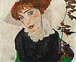 Egon Schiele: Wally Neuzil portréja (id: 3086) falikép keretezve