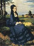 Szinyei Merse Pál: Lilaruhás nő - kék ruhában  (id: 22187) poszter