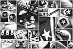 Converse tornacipők - fekete-fehérben vászonkép, poszter vagy falikép