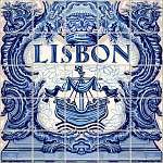 Lisbon Ceramic Tile Vector Lisboa Souvenir vászonkép, poszter vagy falikép