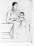 Mary Cassatt: Etetés (id: 1888) falikép keretezve