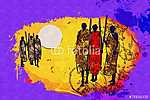 Afrika retro vintage stílusban vászonkép, poszter vagy falikép