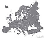 vektor európai nagy részletes politikai térkép vászonkép, poszter vagy falikép