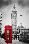 Vörös telefonfülke és Big Ben Londonban, Angliában, az Egyesült vászonkép, poszter vagy falikép