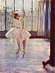 Edgar Degas: Balett-táncosnő fényképésznél (id: 889) vászonkép
