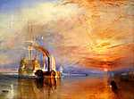 William Turner: A Téméraire hadihajó utolsó útja a Temzén napnyugatakor, 1838 (id: 2591) tapéta