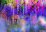 Absztrakt lila virágú fa lombok vászonkép, poszter vagy falikép