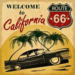 Welcome to California retro poster vászonkép, poszter vagy falikép