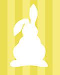 DIY - Húsvéti nyuszi, sárga csíkos háttérrel 2. vászonkép, poszter vagy falikép
